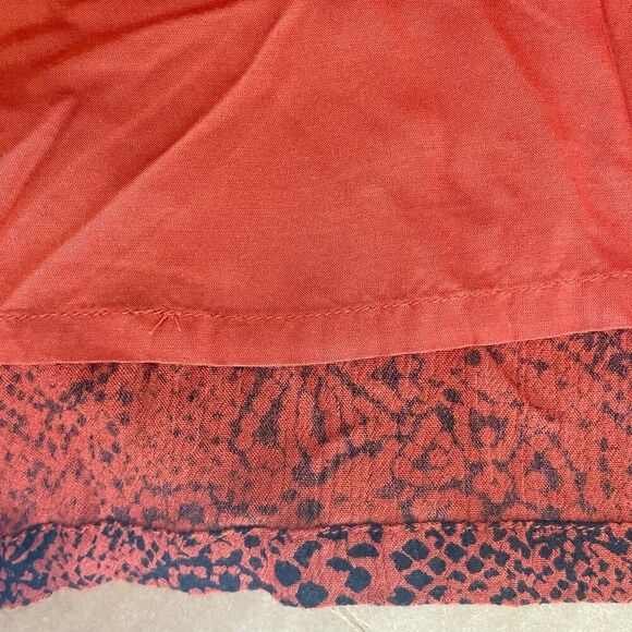 Garnet Hill Kimono Style Dress Viscose Rust Black Print Medium - Picture 8 of 9